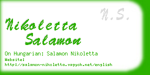 nikoletta salamon business card